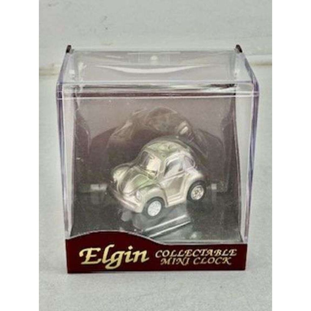 New in package Elgin Collectable Mini clock in Volkswagen Beetle form